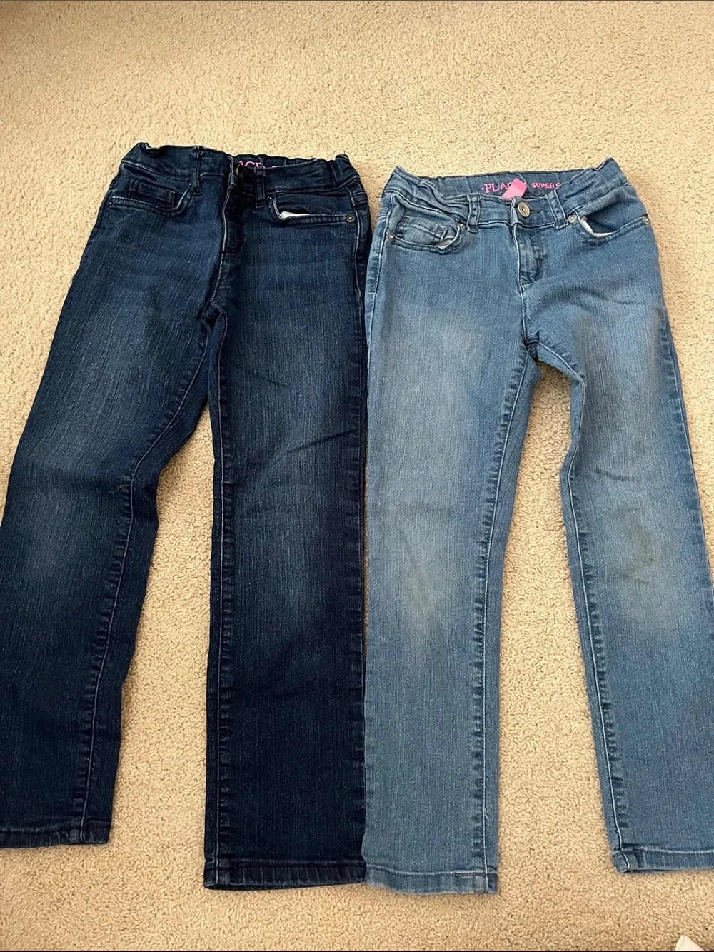 Girls' Straight Leg Jeans Duo - Dark Blue & Light Blue
